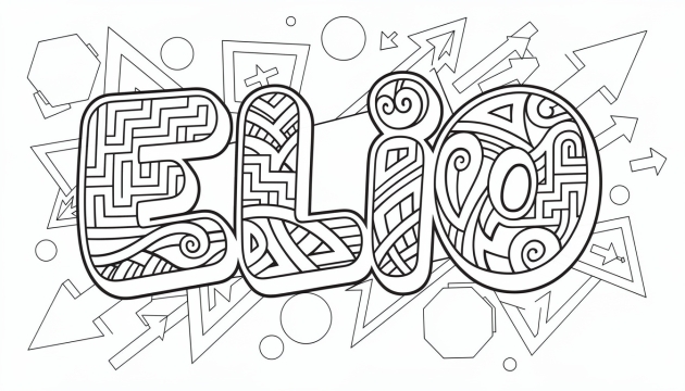 Elio Coloring Page - Free Printable Name Template