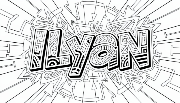 Ilyan Coloring Page - Free Printable Name Template