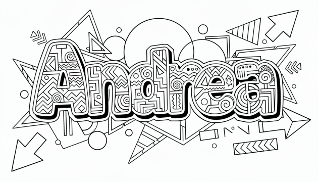 Andrea Coloring Page - Free Printable Name Template