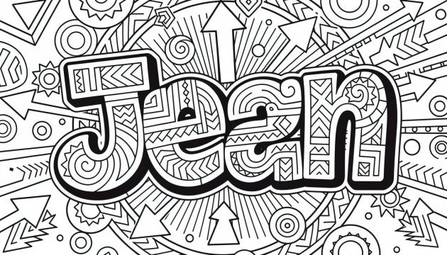 Jean Coloring Page - Free Printable Name Template