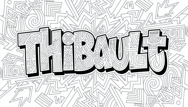 Thibault Coloring Page - Free Printable Name Template