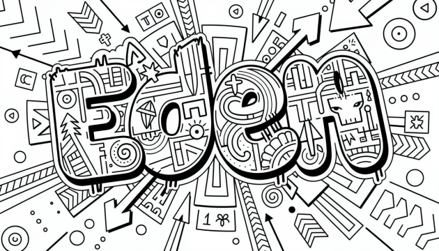 Eden Coloring Page - Free Printable Name Template