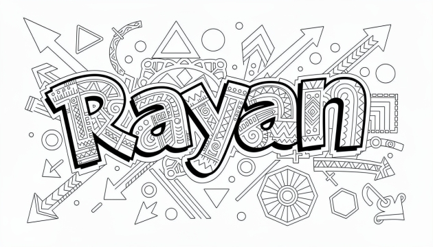Rayan Coloring Page - Free Printable Name Template