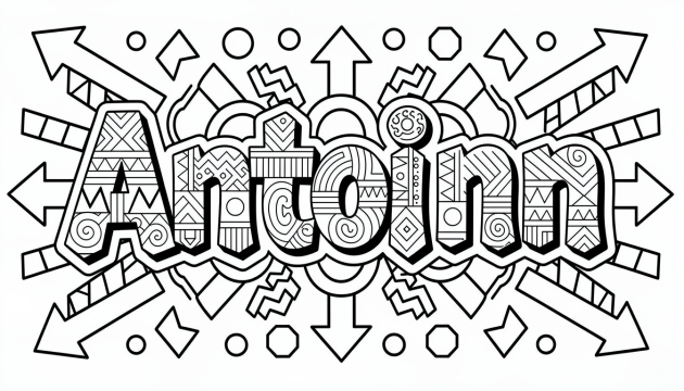 Antonin Coloring Page - Free Printable Name Template