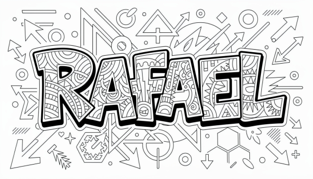 Rafael Coloring Page - Free Printable Name Template