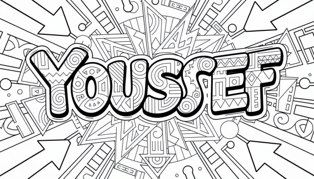 Youssef Coloring Page - Free Printable Name Template