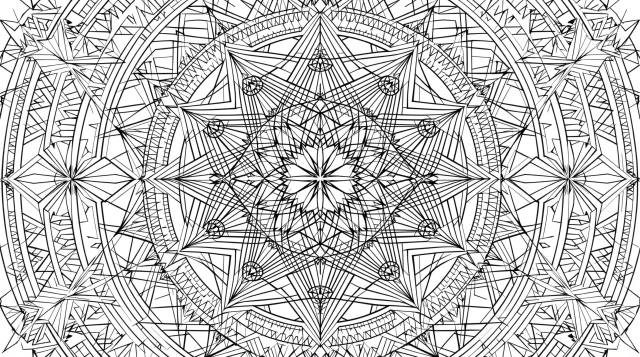 メタトロンキューブ 神聖幾何学マンダラ塗り絵 - フラワーオブライフと精緻な幾何学模様が美しい大人の塗り絵