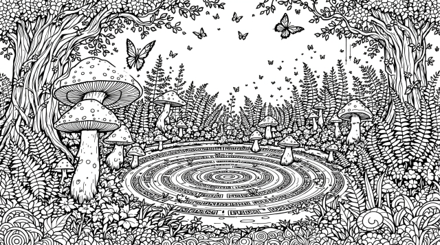 魔法の森のぬりえ