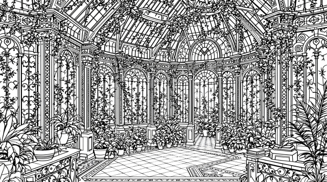 ヴィクトリア朝建築のぬりえ