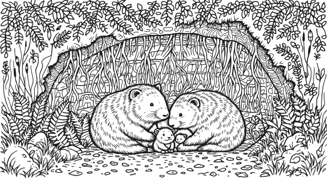 オーストラリアの動物のぬりえ