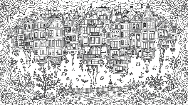 繊細な幾何学模様とマンダラが融合した大人のゼンタングル塗り絵