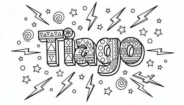 Tiago Coloring Page - Free Printable Name Template