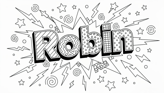 Robin Coloring Page - Free Printable Name Template