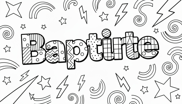 Baptiste Coloring Page - Free Printable Name Template
