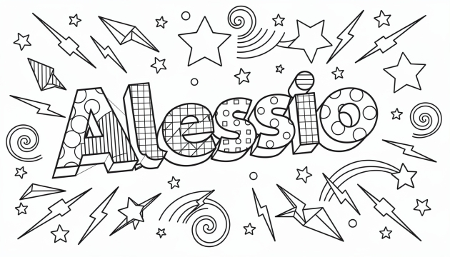 Alessio Coloring Page - Free Printable Name Template