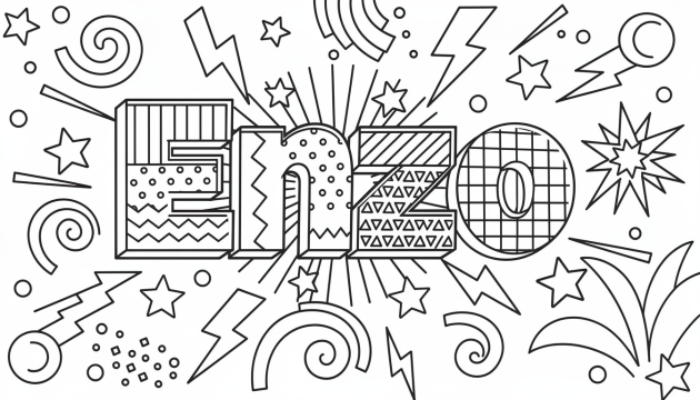 Enzo Coloring Page - Free Printable Name Template