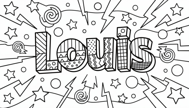 Louis Coloring Page - Free Printable Name Template