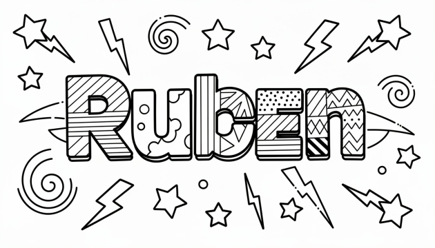 Ruben Coloring Page - Free Printable Name Template