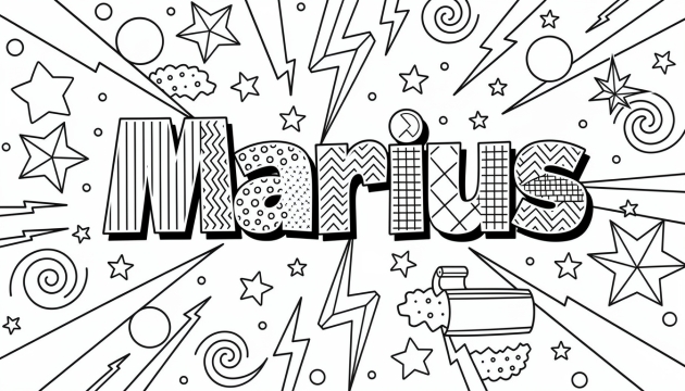 Marius Coloring Page - Free Printable Name Template