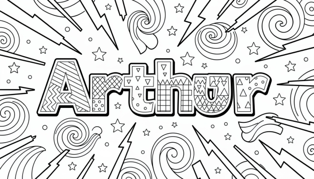 Arthur Coloring Page - Free Printable Name Template