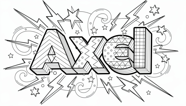 Axel Coloring Page - Free Printable Name Template