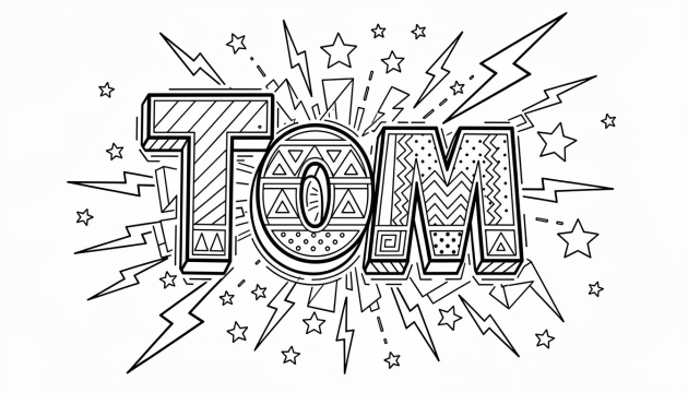 Tom Coloring Page - Free Printable Name Template