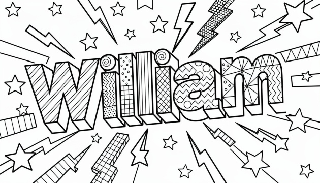 William Coloring Page - Free Printable Name Template