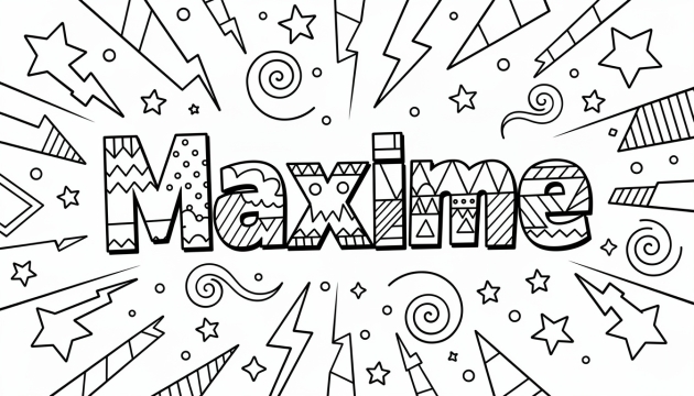 Maxime Coloring Page - Free Printable Name Template