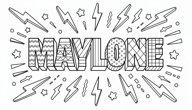 Maylone Coloring Page - Free Printable Name Template