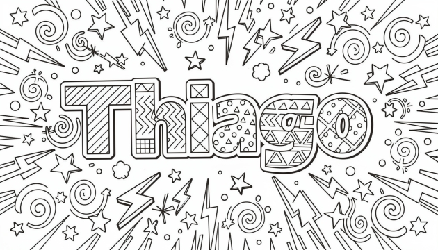 Thiago Coloring Page - Free Printable Name Template