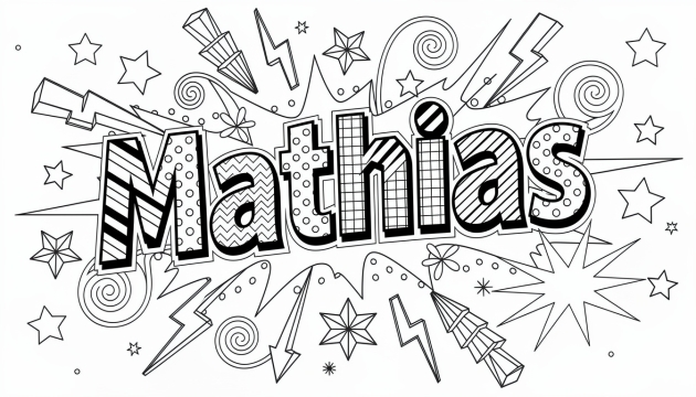 Mathias Coloring Page - Free Printable Name Template