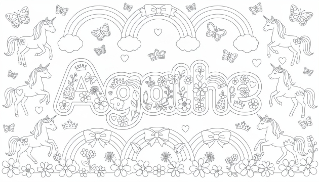 Agathe Coloring Page - Free Printable Name Template