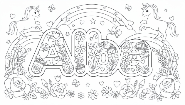 Alba Coloring Page - Free Printable Name Template