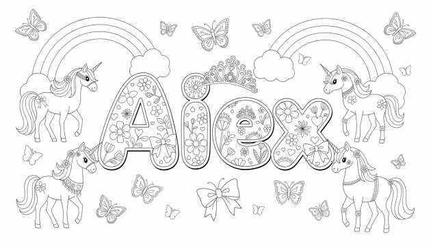 Alix Coloring Page - Free Printable Name Template