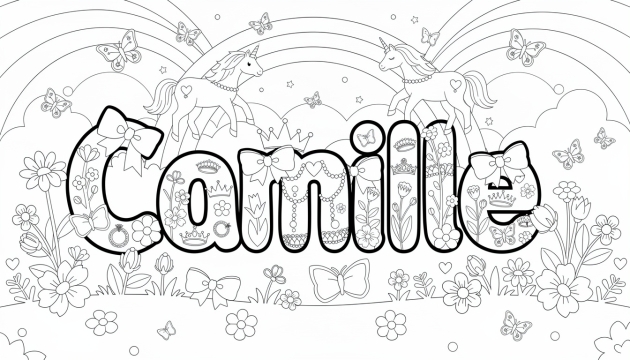 Colorear Camille - Plantilla de Nombre para Imprimir Gratis