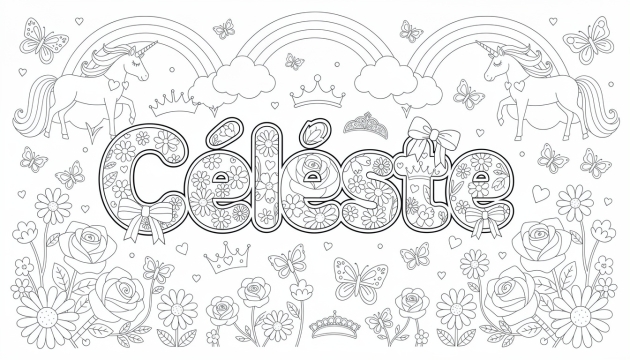 Céleste Coloring Page - Free Printable Name Template