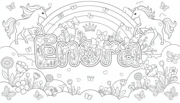 Enora Coloring Page - Free Printable Name Template