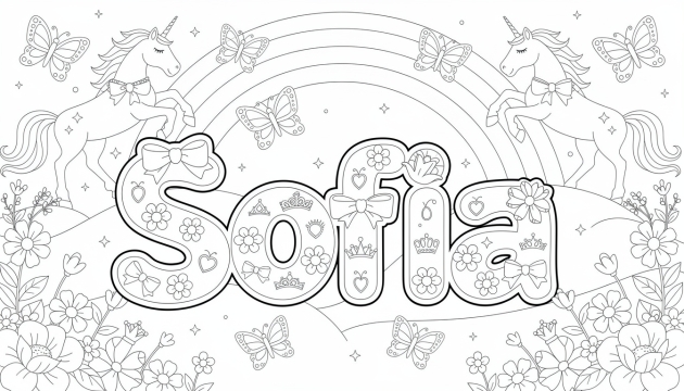 Sofia Coloring Page - Free Printable Name Template