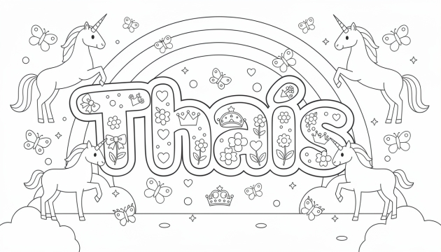 Thaïs Coloring Page - Free Printable Name Template