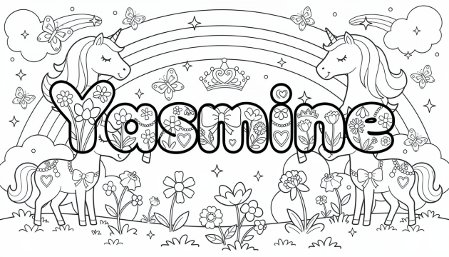 Yasmine Coloring Page - Free Printable Name Template