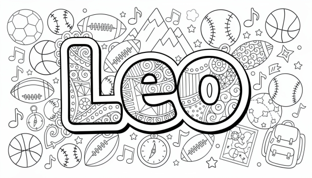 Leo Coloring Page - Free Printable Name Template