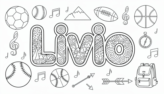 Livio Coloring Page - Free Printable Name Template