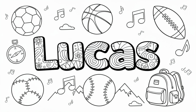 Lucas Coloring Page - Free Printable Name Template