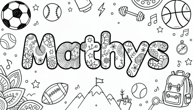 Mathys Coloring Page - Free Printable Name Template