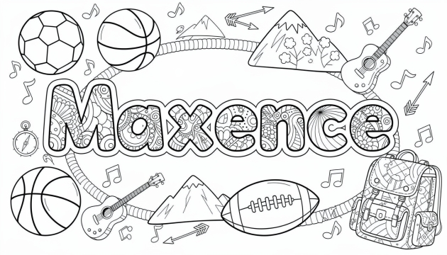 Maxence Coloring Page - Free Printable Name Template