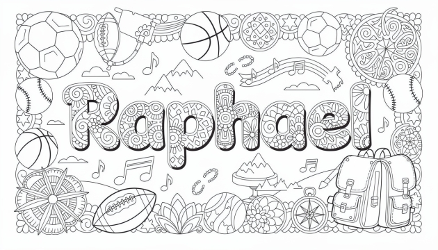 Raphael Coloring Page - Free Printable Name Template