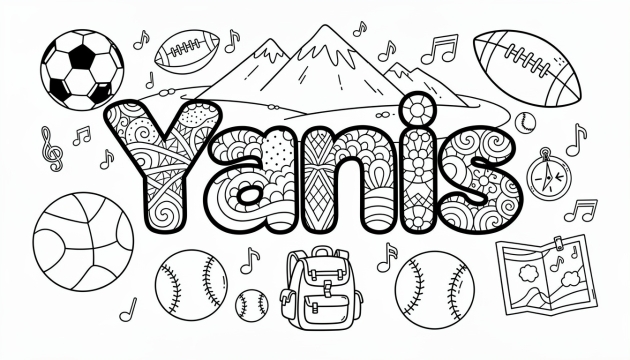 Yanis Coloring Page - Free Printable Name Template