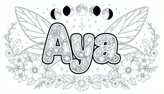 Aya Coloring Page - Free Printable Name Template