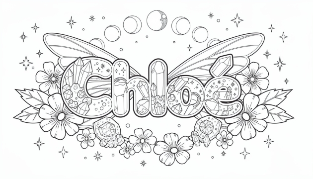 Chloé Coloring Page - Free Printable Name Template