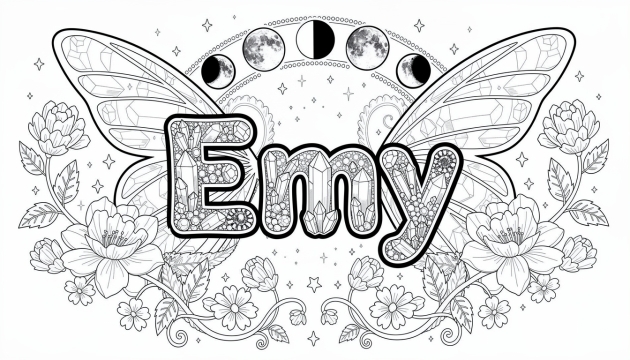 Emy Coloring Page - Free Printable Name Template